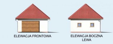 Elewacja projektu G12 garaż jednostanowiskowy z podpiwniczeniem - 1