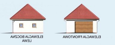 Elewacja projektu G12 garaż jednostanowiskowy z podpiwniczeniem - 1 - wersja lustrzana