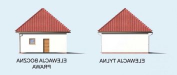 Elewacja projektu G12 garaż jednostanowiskowy z podpiwniczeniem - 2 - wersja lustrzana