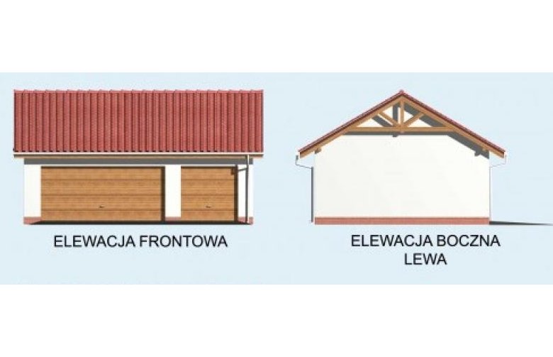 Projekt budynku gospodarczego G17 - elewacja 1