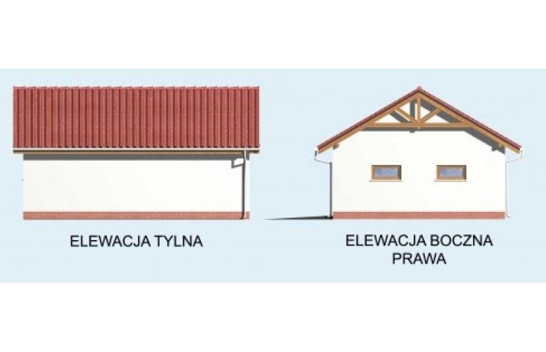 Projekt budynku gospodarczego G17 - elewacja 2