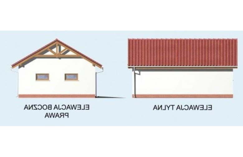 Projekt budynku gospodarczego G17 - elewacja 2