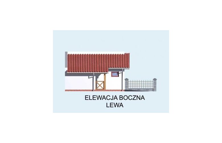 Projekt budynku gospodarczego G18 bliźniak (jeden segment) - elewacja 3