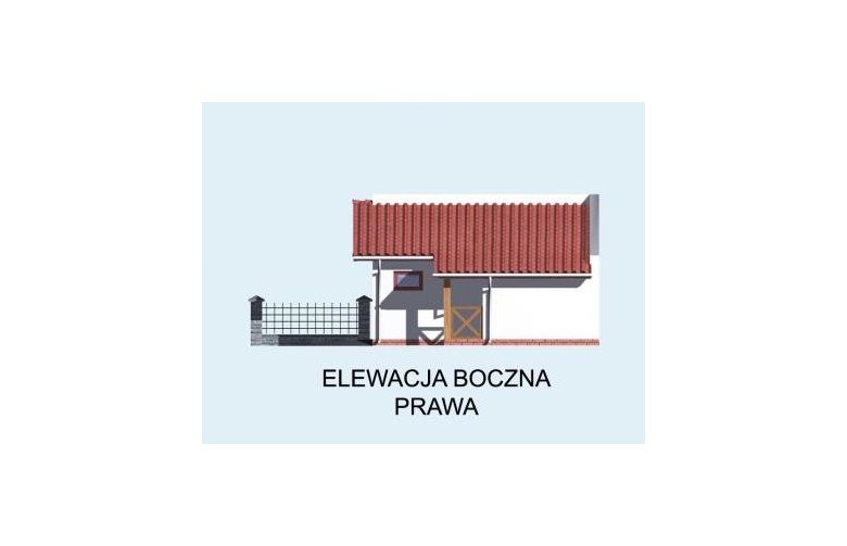 Projekt budynku gospodarczego G18 bliźniak (jeden segment) - elewacja 4