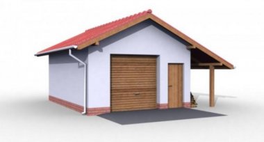 Projekt domu G21 garaż jednostanowiskowy z pomieszczeniem gospodarczym