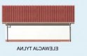 Projekt budynku gospodarczego G22 garaż dwustanowiskowy z pomieszczeniem gospodarczym - elewacja 2