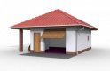 Projekt budynku gospodarczego G23 garaż jednostanowiskowy z pomieszczeniem gospodarczym - wizualizacja 0