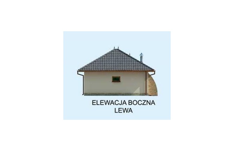 Projekt budynku gospodarczego G24 garaż jednostanowiskowy z pomieszczeniem gospodarczym - elewacja 3