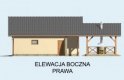 Projekt budynku gospodarczego G25 garaz dwustanowiskowy z wiatą - elewacja 4