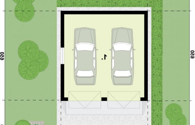 Projekt budynku gospodarczego G27 - przyziemie