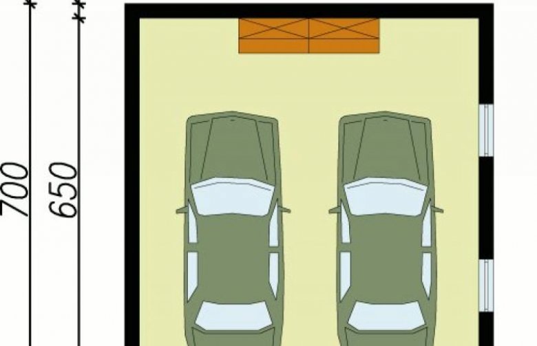 Projekt budynku gospodarczego G30 garaż dwustanowiskowy - przyziemie