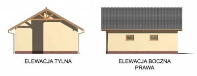 Elewacja projektu G31 garaż jednostanowiskowy z wiatą samochodową - 2