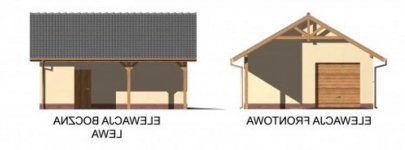 Elewacja projektu G31 garaż jednostanowiskowy z wiatą samochodową - 1 - wersja lustrzana