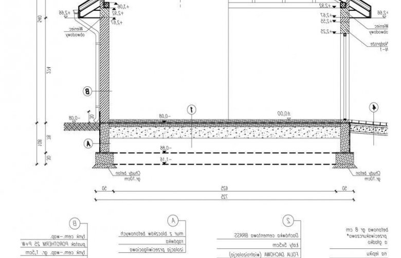 Projekt budynku gospodarczego G33 garaż dwustanowiskowy z pomieszczeniem gospodarczym - przekrój 1