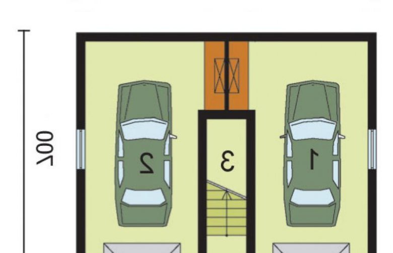 Projekt budynku gospodarczego G34 garaż dwustanowiskowy z poddaszem użytkowym - przyziemie