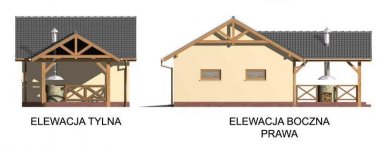 Elewacja projektu G35 dwustanowiskowy + altana - 2