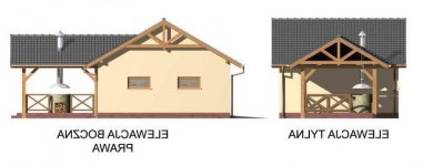 Elewacja projektu G35 dwustanowiskowy + altana - 2 - wersja lustrzana