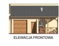 Elewacja projektu G39 garaż jednostanowiskowy z wiatą rekreacyjną - 1