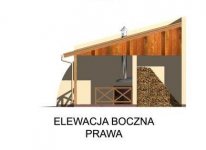 Elewacja projektu G39 garaż jednostanowiskowy z wiatą rekreacyjną - 4