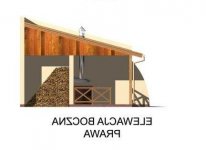 Elewacja projektu G39 garaż jednostanowiskowy z wiatą rekreacyjną - 4 - wersja lustrzana