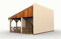 Projekt budynku gospodarczego G39 garaż jednostanowiskowy z wiatą rekreacyjną - wizualizacja 1