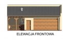 Projekt budynku gospodarczego G40 garaż dwustanowiskowy z wiatą - elewacja 1