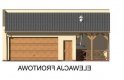 Projekt budynku gospodarczego G40 garaż dwustanowiskowy z wiatą - elewacja 1