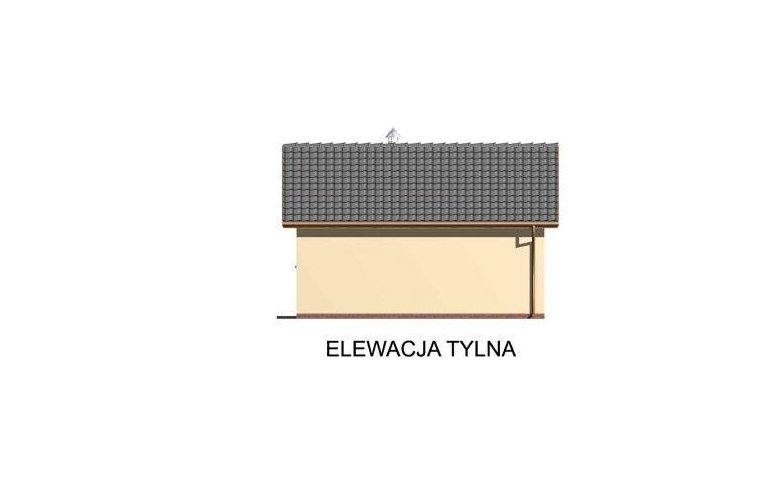 Projekt budynku gospodarczego G41 garaż jednostanowiskowy z pomieszczeniem gospodarczym i altaną ogrodową z grilem - elewacja 2