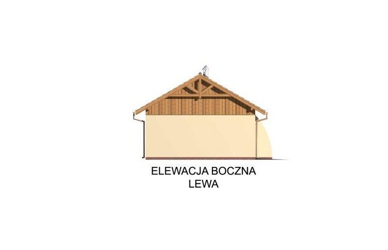 Projekt budynku gospodarczego G41 garaż jednostanowiskowy z pomieszczeniem gospodarczym i altaną ogrodową z grilem - elewacja 3