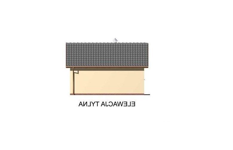 Projekt budynku gospodarczego G41 garaż jednostanowiskowy z pomieszczeniem gospodarczym i altaną ogrodową z grilem - elewacja 2