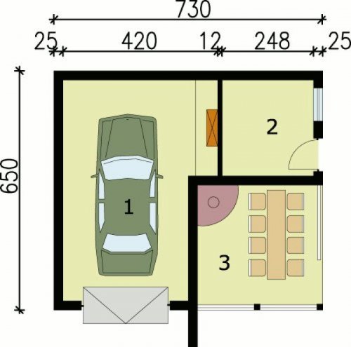 PRZYZIEMIE G41 garaż jednostanowiskowy z pomieszczeniem gospodarczym i altaną ogrodową z grilem