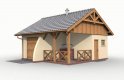 Projekt budynku gospodarczego G41 garaż jednostanowiskowy z pomieszczeniem gospodarczym i altaną ogrodową z grilem - wizualizacja 2