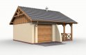 Projekt budynku gospodarczego G41 garaż jednostanowiskowy z pomieszczeniem gospodarczym i altaną ogrodową z grilem - wizualizacja 3