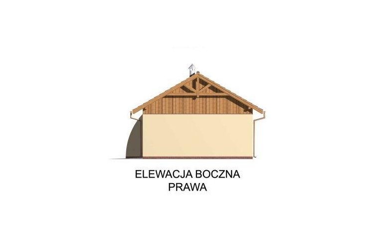 Projekt budynku gospodarczego G42 garaż dwustanowiskowy z pomieszczeniem gospodarczym i altaną ogrodową z grilem - elewacja 4