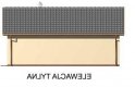 Projekt budynku gospodarczego G42 garaż dwustanowiskowy z pomieszczeniem gospodarczym i altaną ogrodową z grilem - elewacja 2