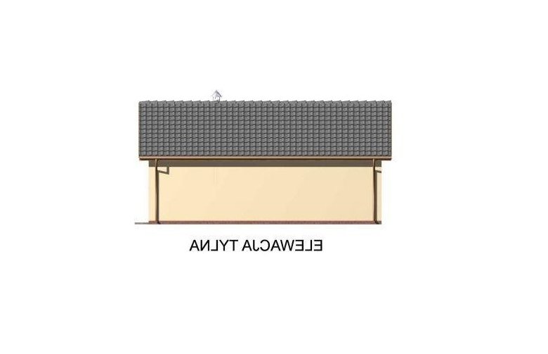 Projekt budynku gospodarczego G42 garaż dwustanowiskowy z pomieszczeniem gospodarczym i altaną ogrodową z grilem - elewacja 2