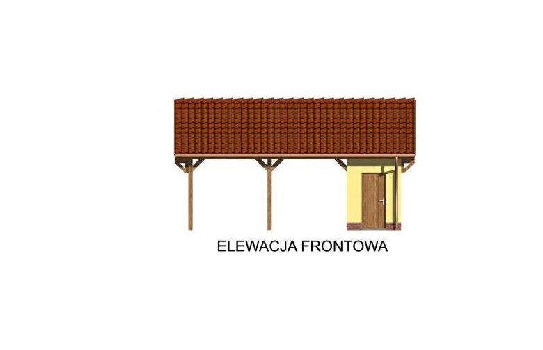 Projekt budynku gospodarczego G48  - elewacja 1