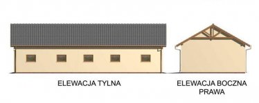 Elewacja projektu G49 garaż czterostanowiskowy z pomieszczeniami gospodarczymi - 2