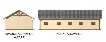 Elewacja projektu G49 garaż czterostanowiskowy z pomieszczeniami gospodarczymi - 2 - wersja lustrzana