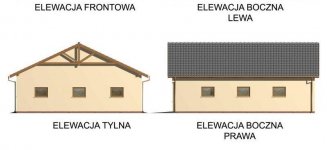 Elewacja projektu G51 garaż czterostanowiskowy z pomieszczeniami gospodarczymi - 2