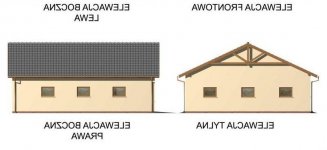 Elewacja projektu G51 garaż czterostanowiskowy z pomieszczeniami gospodarczymi - 2 - wersja lustrzana