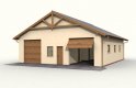 Projekt budynku gospodarczego G51 garaż czterostanowiskowy z pomieszczeniami gospodarczymi - wizualizacja 3