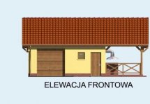 Elewacja projektu G56 garaż jednostanowiskowy z pomieszczeniem gospodarczym i wiatą - 1