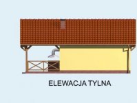 Elewacja projektu G56 garaż jednostanowiskowy z pomieszczeniem gospodarczym i wiatą - 2