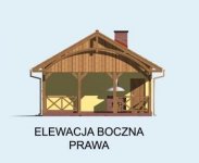 Elewacja projektu G56 garaż jednostanowiskowy z pomieszczeniem gospodarczym i wiatą - 4