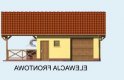 Projekt budynku gospodarczego G56 garaż jednostanowiskowy z pomieszczeniem gospodarczym i wiatą - elewacja 1