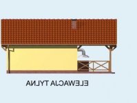 Elewacja projektu G56 garaż jednostanowiskowy z pomieszczeniem gospodarczym i wiatą - 2 - wersja lustrzana