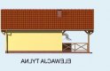 Projekt budynku gospodarczego G56 garaż jednostanowiskowy z pomieszczeniem gospodarczym i wiatą - elewacja 2