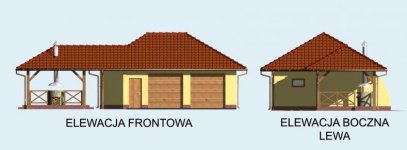 Elewacja projektu G54 garaż dwustanowiskowy z pomieszczeniem gospodarczym i składem na drewno kominkowe  - 1