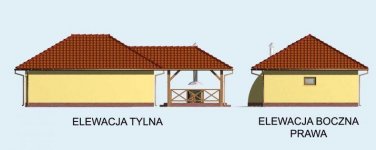 Elewacja projektu G54 garaż dwustanowiskowy z pomieszczeniem gospodarczym i składem na drewno kominkowe  - 2